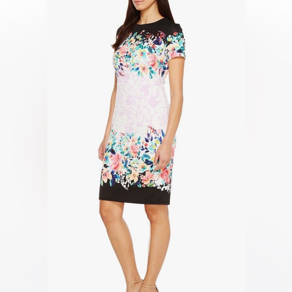 Maggy London printed placed floral scuba size 2P